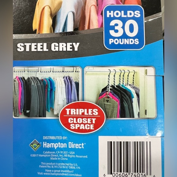 New NIB‎ wonderhanger wonder hanger 30 hangers clothes grey closet storage - Picture 5 of 5